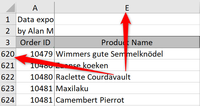 Đóng băng các hàng trong Excel
