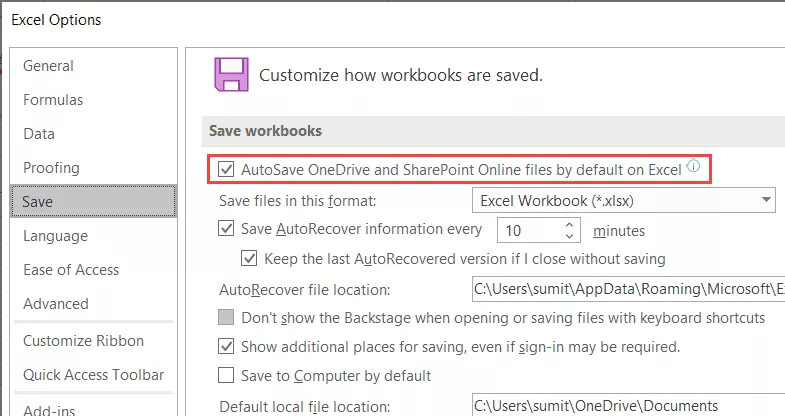 Hướng dẫn cách sử dụng tính năng Tự động lưu (AutoSave) trong Excel 