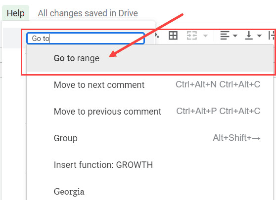 Cách di chuyển đến một ô hoặc một hàng cụ thể trong Google Sheets