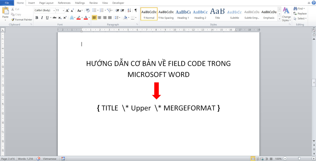 Hướng dẫn cơ bản về Field Code trong Microsoft Word