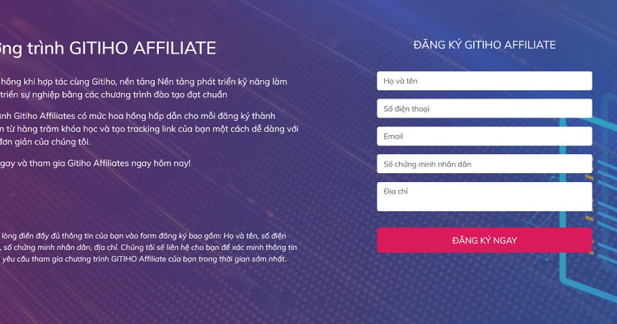 Tăng thu nhập không giới hạn với GITIHO AFFILIATE