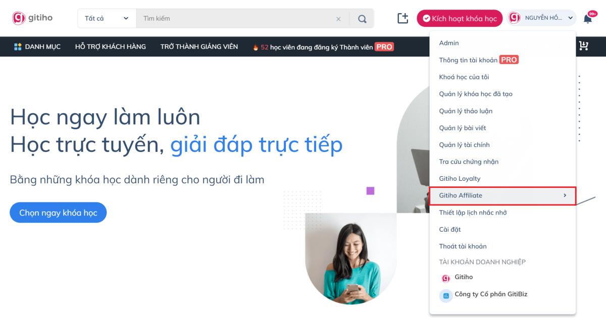 Tăng thu nhập không giới hạn với GITIHO AFFILIATE