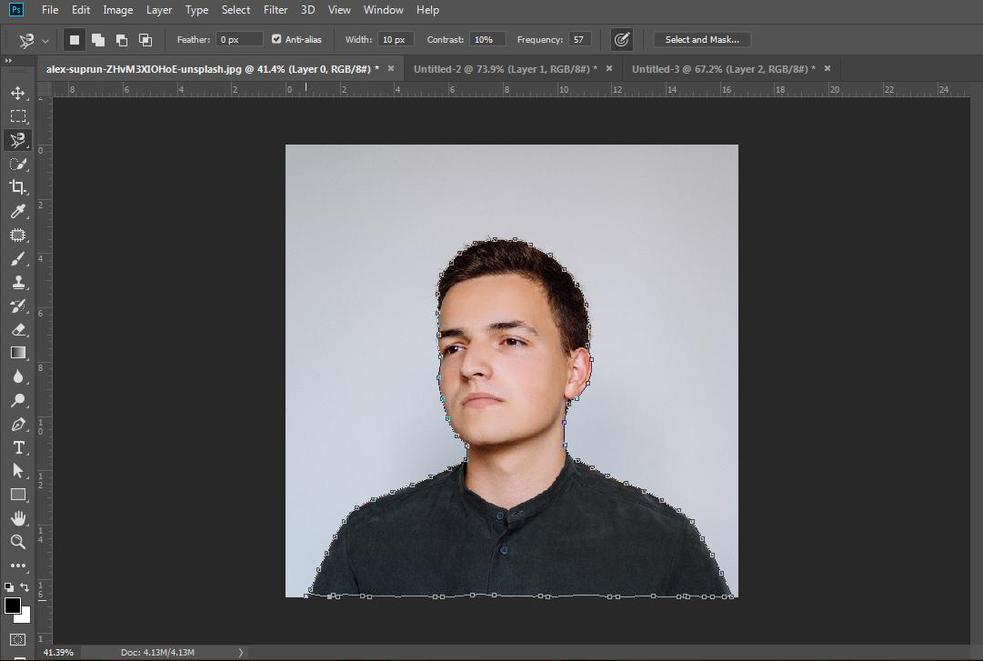 cắt ảnh Lasso Tool Photoshop 7