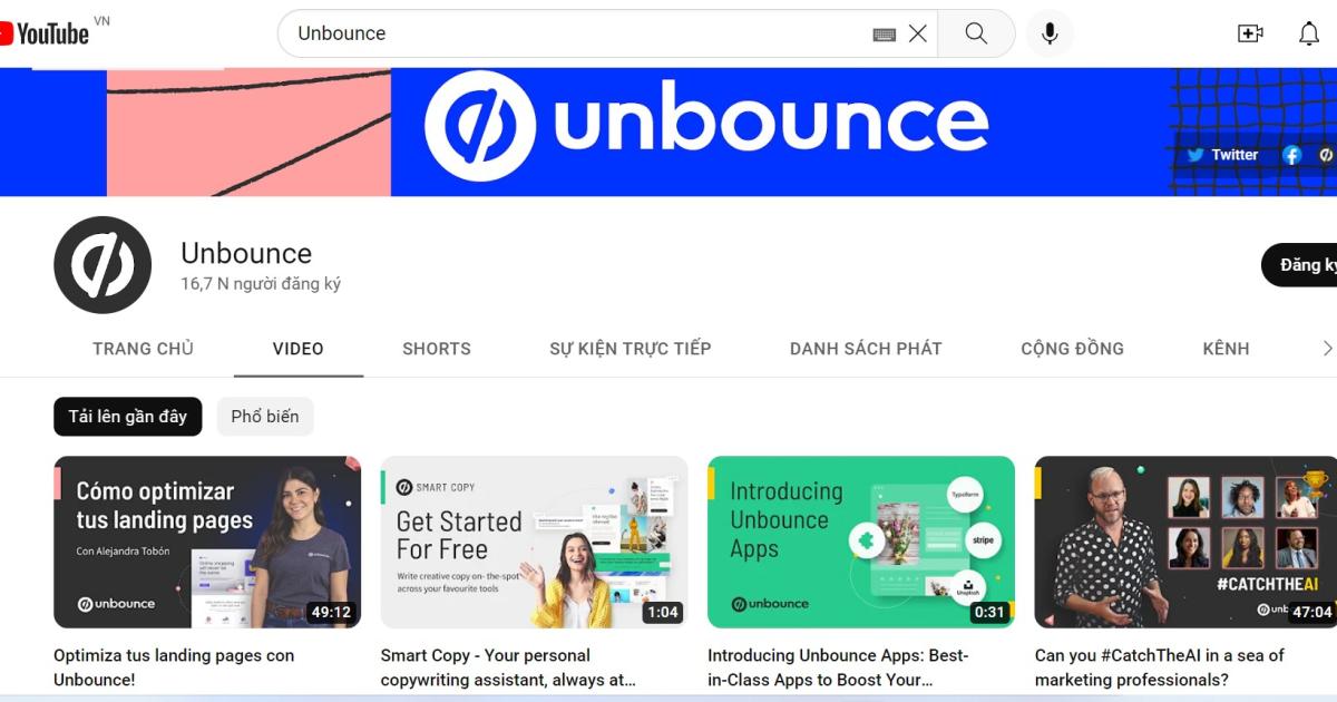 youtube unbounce