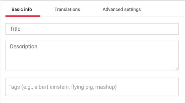 điền thông tin video trên youtube