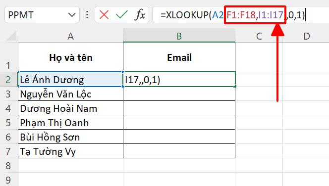 lỗi value trong excel khi dùng xlookup 2