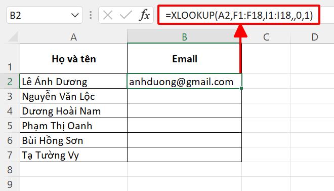 lỗi value trong excel khi dùng xlookup 4
