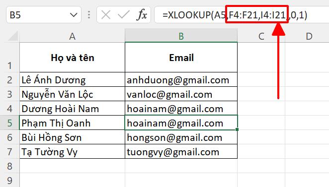 lỗi value trong excel khi dùng xlookup 6