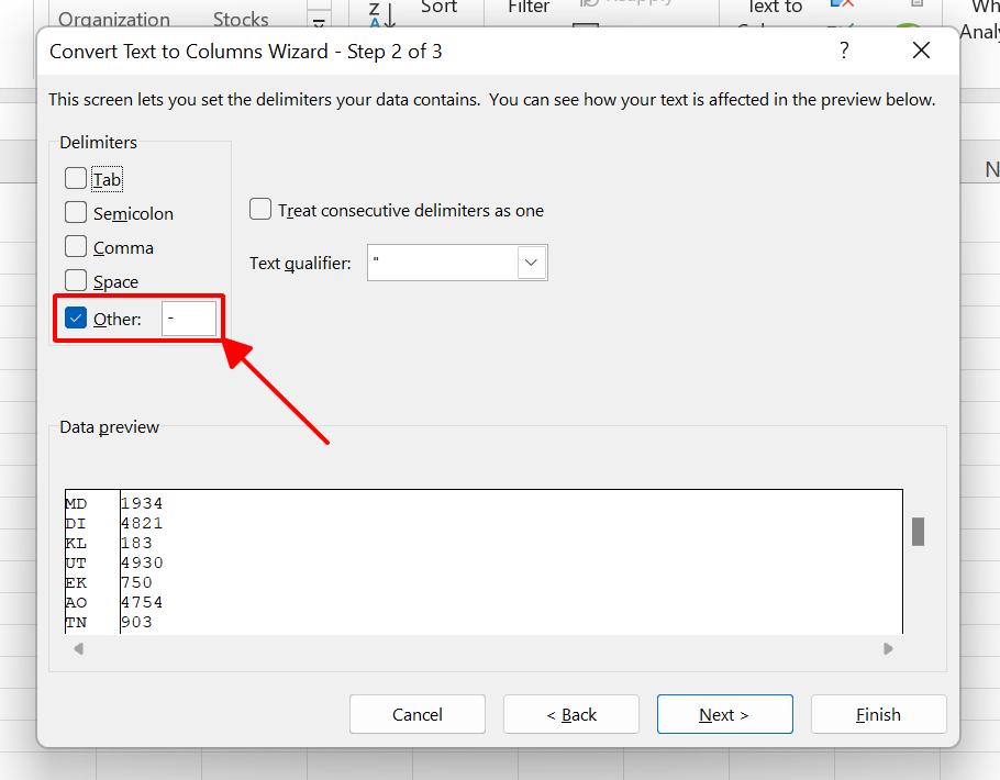 Sử dụng tính năng Text to Columns 4
