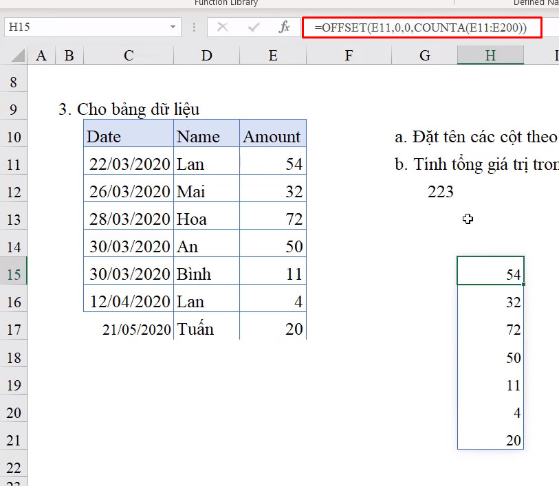 2 kỹ thuật đặt tên vùng dữ liệu trong Excel cực hay