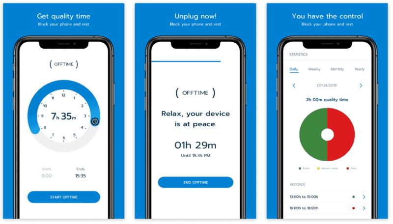 Giao diện của app Offtime thân thiện, dễ sử dụng