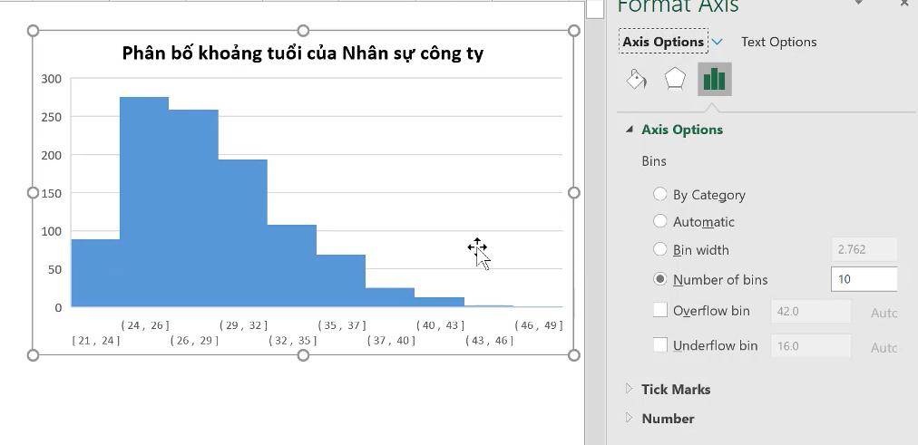 Cách vẽ biểu đồ Histograms trong Excel đơn giản 8
