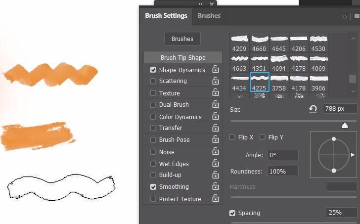 Brush Photoshop: Chọn cọ trong Brush Settings