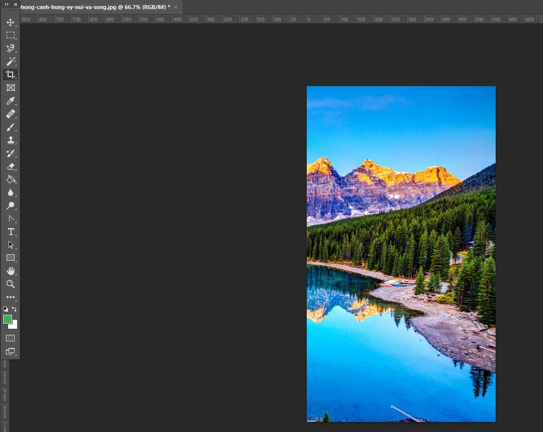 Cắt ảnh trong Photoshop: Kết quả cắt ảnh