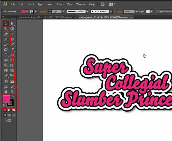 Cách tạo viền chữ trong Illustrator: Chỉnh sửa màu viền