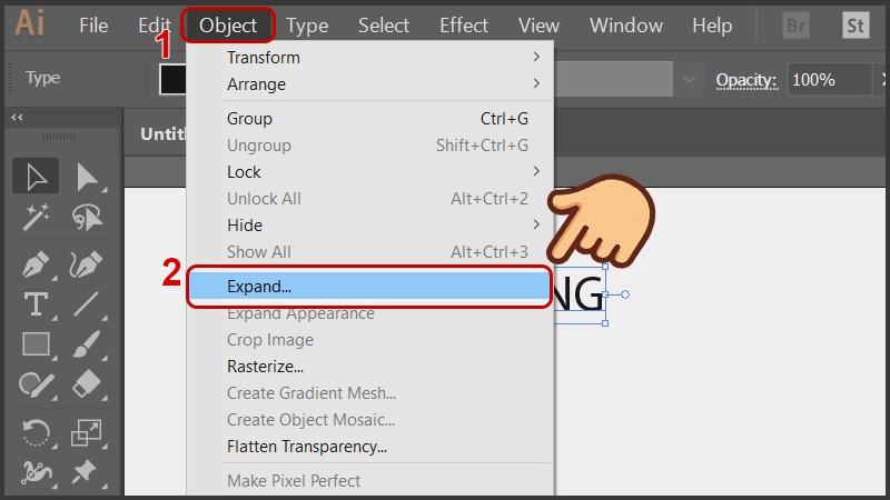 Cách tạo viền chữ trong Illustrator: Chuyển chữ sang dạng vector