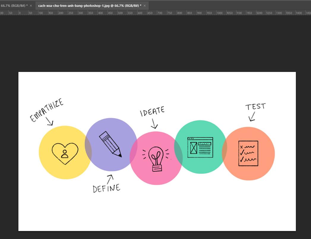 Cách xóa chữ trên ảnh bằng Photoshop: Kết quả xóa chữ trên nền đơn giản