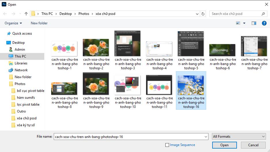 Cách xóa chữ trên ảnh bằng Photoshop: Mở ảnh trong Photoshop