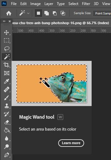 Cách xóa chữ trên ảnh bằng Photoshop: Công cụ Magic Wand tool