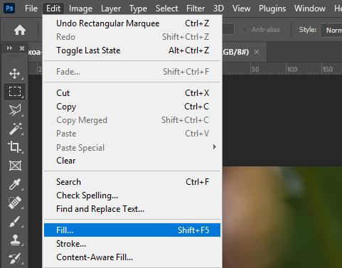 Cách xóa chữ trên ảnh bằng Photoshop: Công cụ Fill