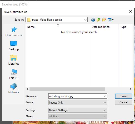 Cách xuất ảnh trong Photoshop: Chọn vị trí lưu ảnh