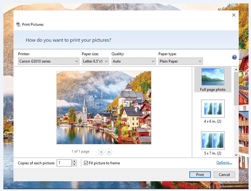 Cách xuất ảnh trong Photoshop: In ảnh
