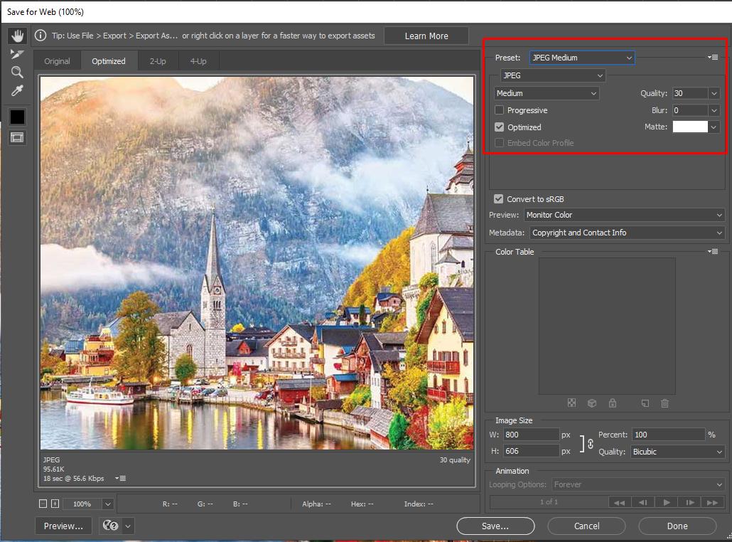 Cách xuất ảnh trong Photoshop: Chọn định dạng lưu file