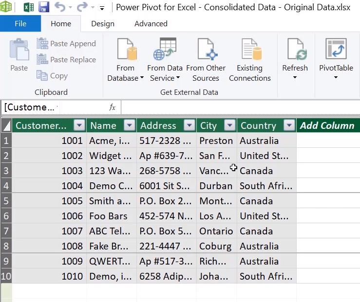 Cách chèn dữ liệu từ bảng trong Excel vào Power Pivot