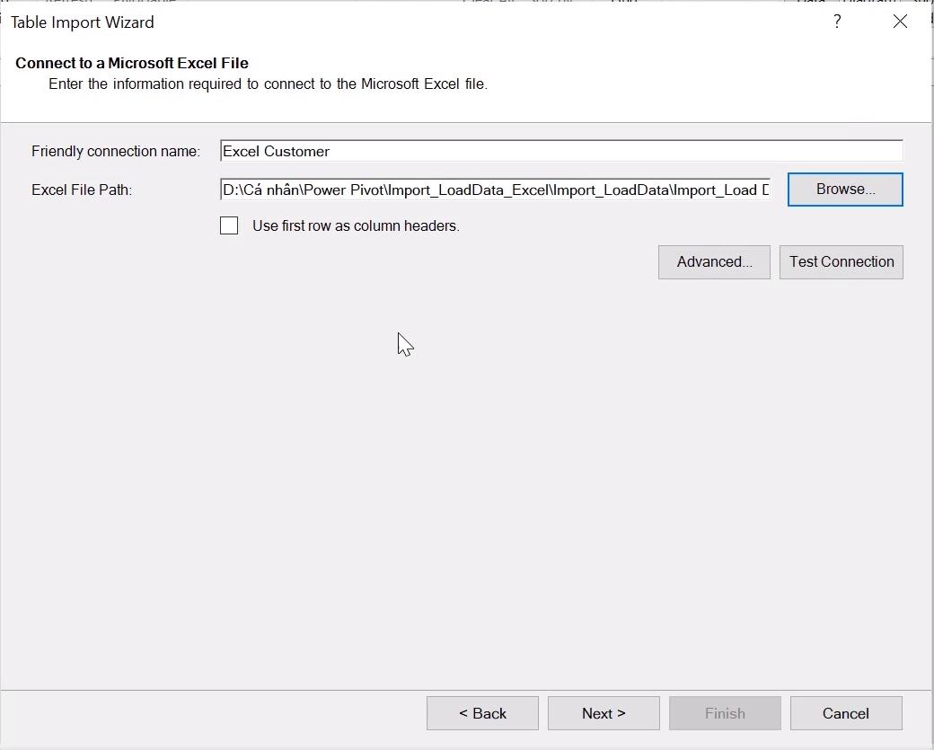 Cách chèn dữ liệu từ nhiều file Excel khác nhau vào Power Pivot