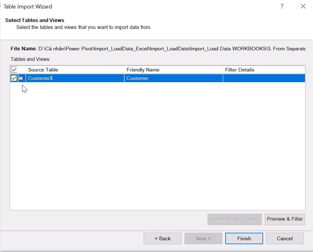 Cách chèn dữ liệu từ nhiều file Excel khác nhau vào Power Pivot