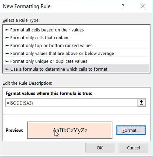 Cuối cùng bấm OK ở hộp thoại New Formatting Rule: