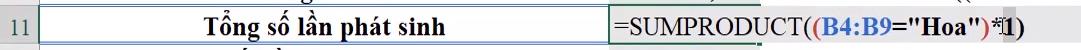 Cách dùng hàm SUMPRODUCT để tính trung bình cộng trong Excel