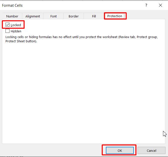 Khóa vùng dữ liệu không cho chỉnh sửa