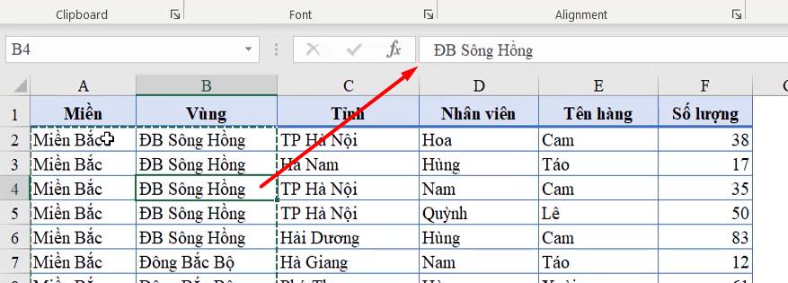 Thủ thuật Excel giúp làm đầy các ô trống trong bảng dữ liệu