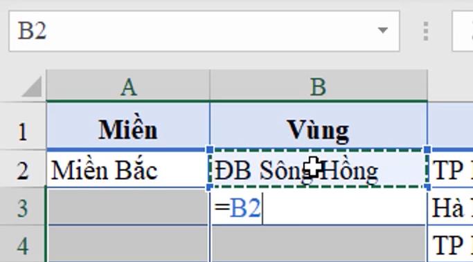 Thủ thuật Excel giúp làm đầy các ô trống trong bảng dữ liệu