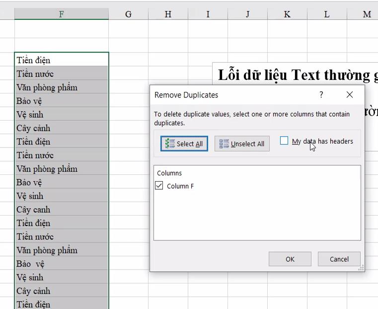 Hướng dẫn tìm và sửa lỗi chính tả trong Excel theo một danh sách