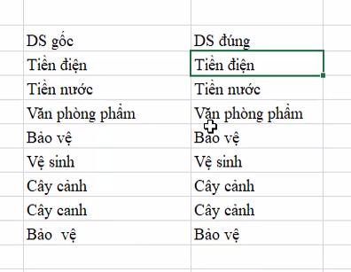 Hướng dẫn tìm và sửa lỗi chính tả trong Excel theo một danh sách