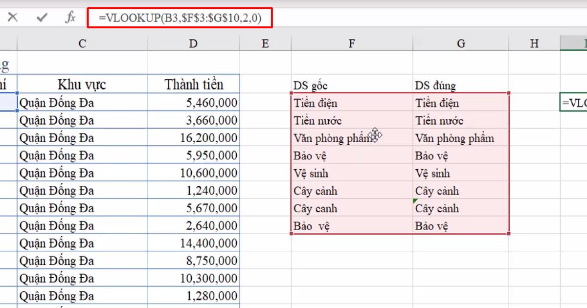 Hướng dẫn tìm và sửa lỗi chính tả trong Excel theo một danh sách