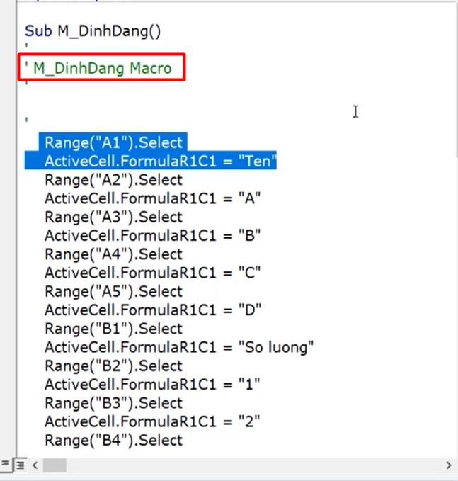 Hướng dẫn cách thêm các ghi chú khi viết code VBA dễ hiểu nhất