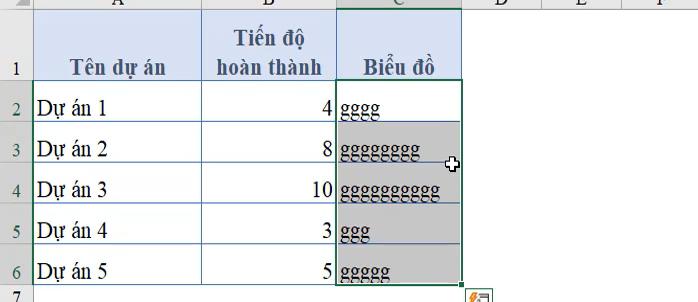 Cách vẽ biểu đồ Excel trong từng ô bằng hàm REPT cực thú vị