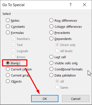 2 cách xóa dòng trống trong Excel nằm xen kẽ nhau trên bảng tính