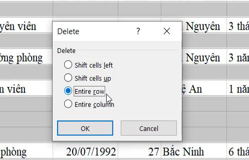 cách xóa nhiều dòng xen kẽ trong excel