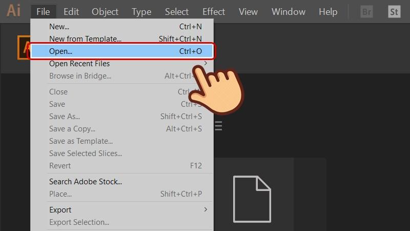 Cắt hình trong AI: mở bức ảnh cần cắt