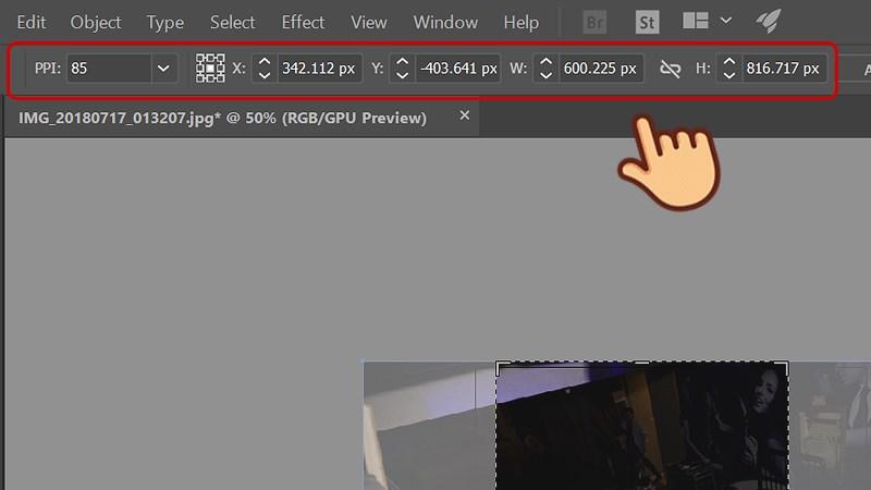 Cắt hình trong AI: Chỉnh thông số cắt ảnh