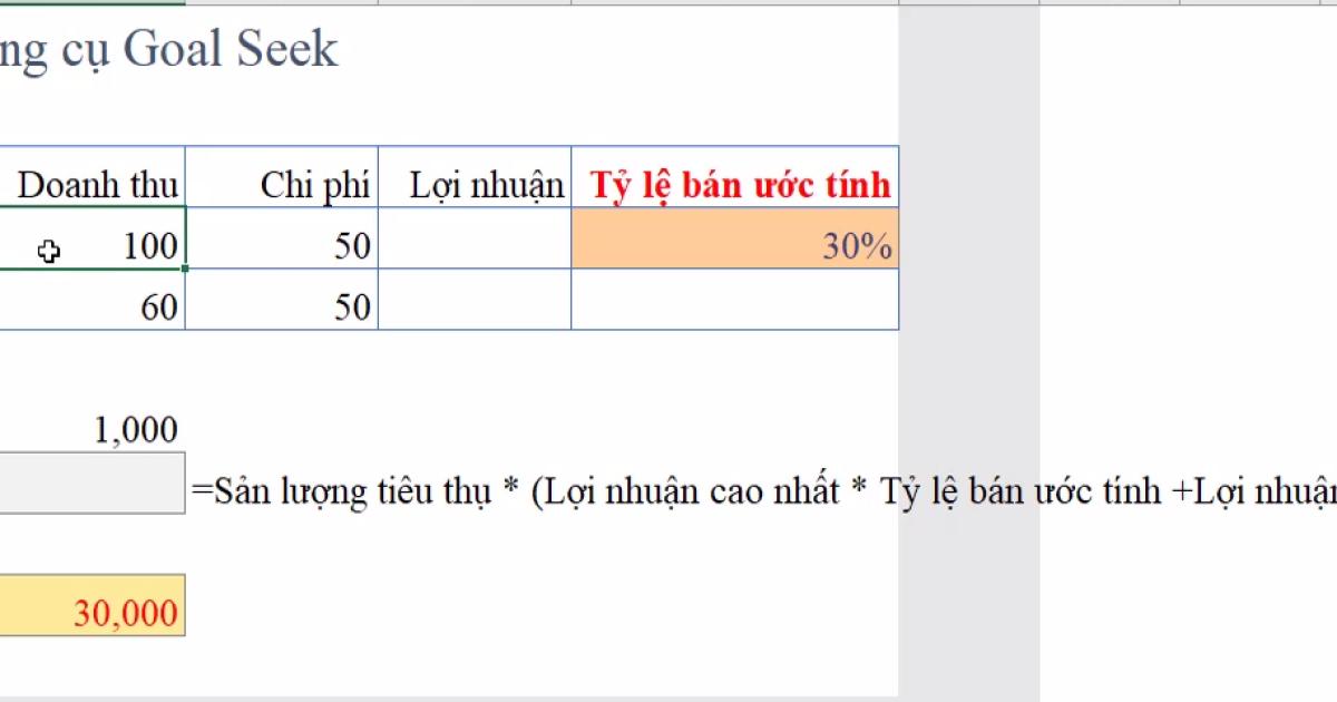 Cách sử dụng công cụ Goal Seek trong Excel dự đoán kết quả mục tiêu