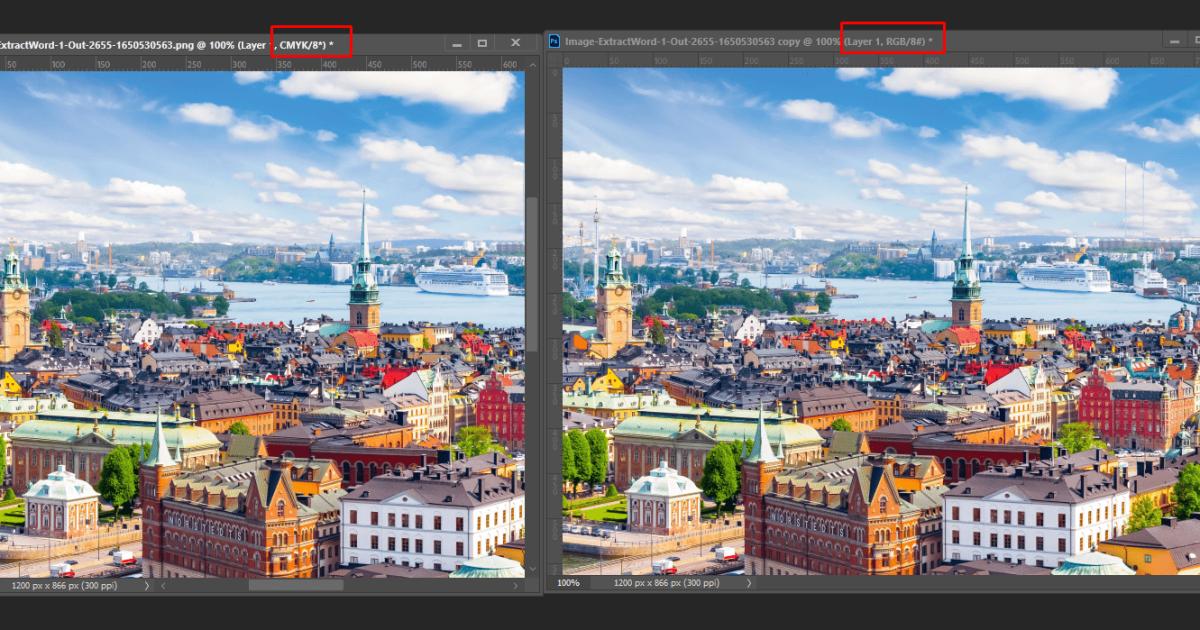 Đổi hệ màu trong Photoshop: So sánh kết quả chuyển đổi màu sắc