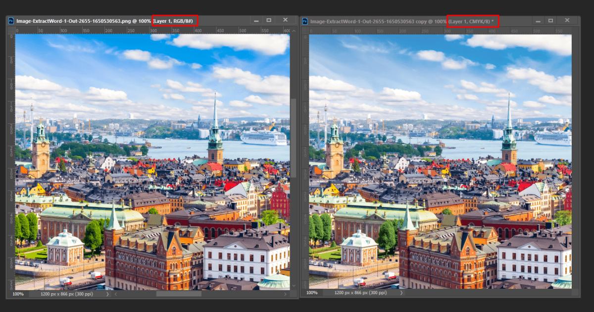 Đổi hệ màu trong Photoshop: So sánh ảnh đã đổi hệ màu