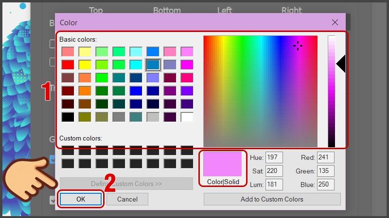 Đổi màu background trong AI: Chọn màu trong bảng Color