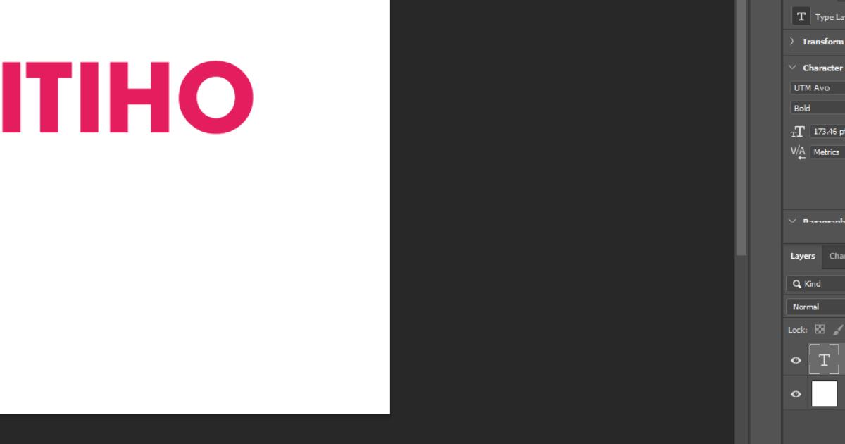 Đổi màu trong Photoshop: Chọn layer của dòng chữ cần đổi màu