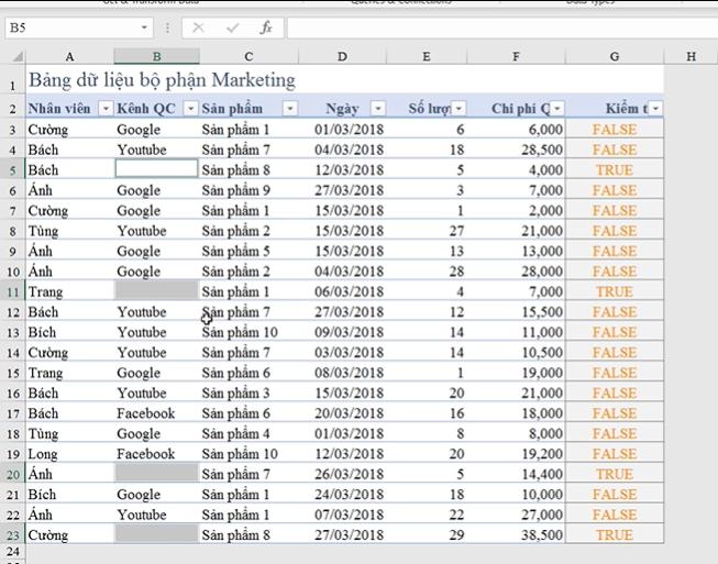Hướng dẫn sử dụng hàm ISBLANK trong Excel để kiểm tra ô trống